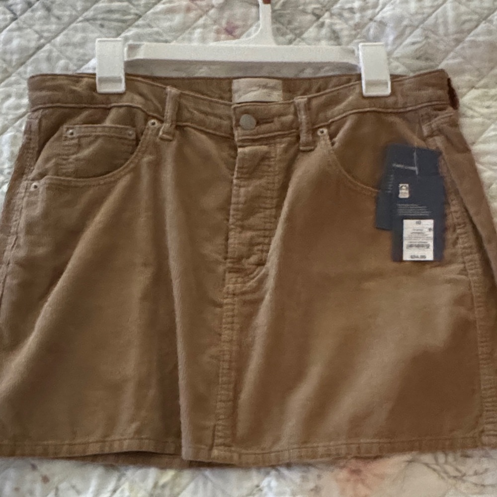 Brown Denim Mini Skirt